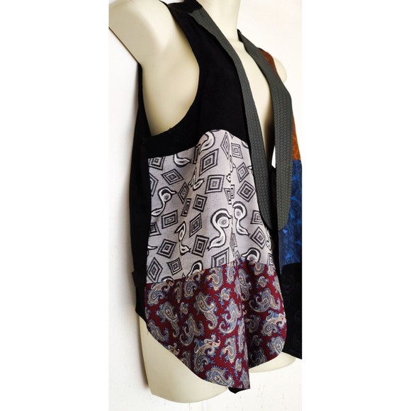 Vintage Judy Knapp California 1990's Loose Vest Boho Victorian Steampunk Large - Picture 5 of 7